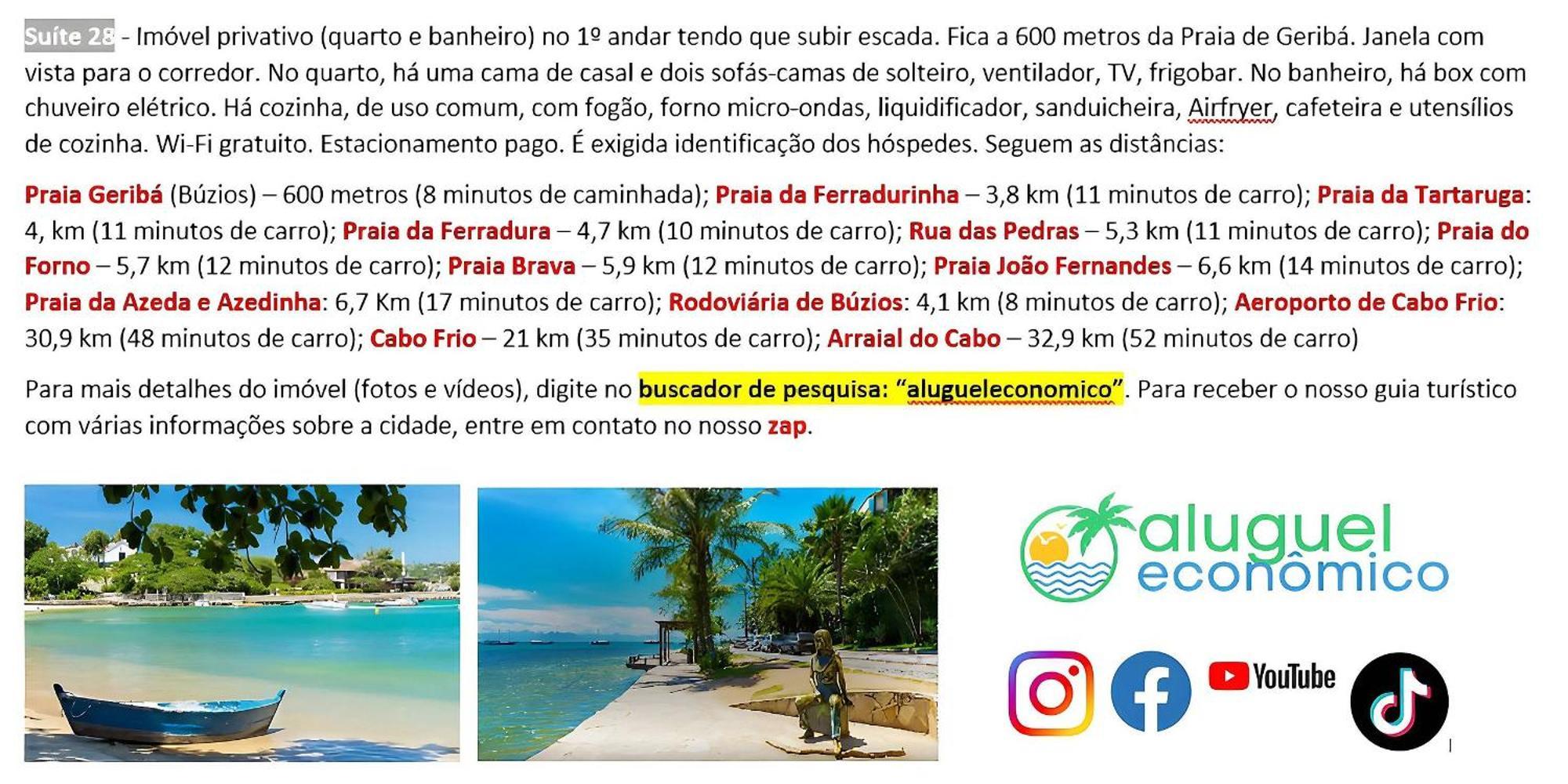 Buzios - Geriba - Suites - Aluguel Economico Экстерьер фото