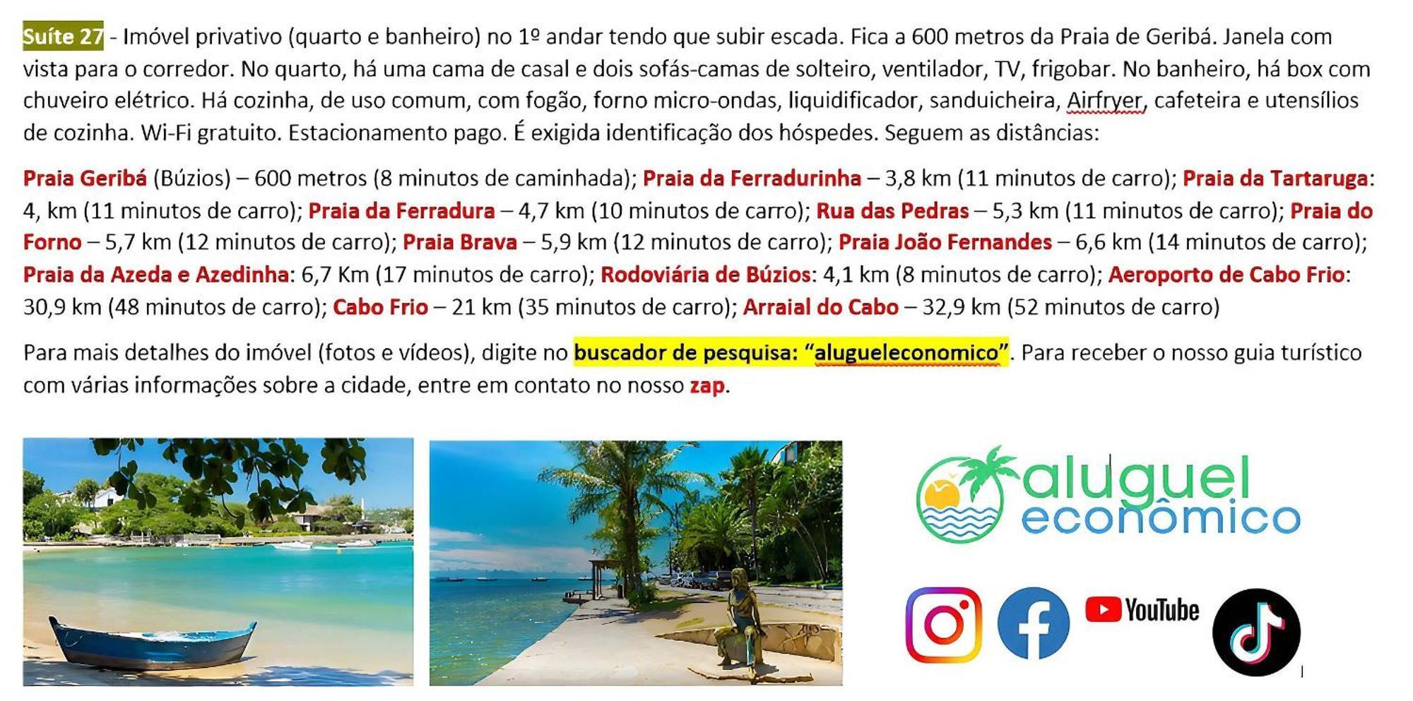 Buzios - Geriba - Suites - Aluguel Economico Экстерьер фото